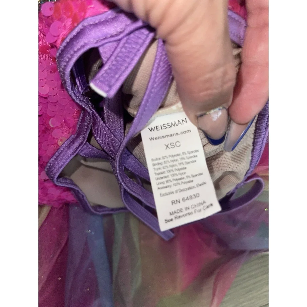 Weissman Girls Dance Dresses / Costumes & Hair Accessory Size XSC Bundle